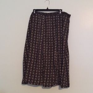 Brown print flare bottom skirt